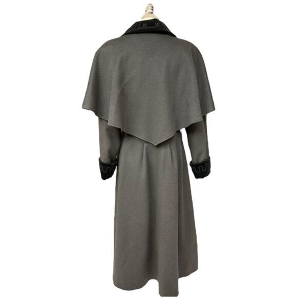 Vintage Charles Klein for Forstmann Wool Princess Coat Cape Collar Maxi Overcoat - Picture 5 of 14